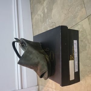 Olive suede Wedge shoes